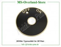 Typenschild On Off Plate 