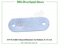 Schild Fahrgestellnummer im Rahmen 41-43 oval 