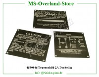 Typenschild 2A Dreiteilig 